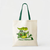 Cute frog-liefhebbers voegen bericht toe tote bag (Voorkant)