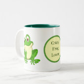 Cute frog-liefhebbers voegen bericht toe tweekleurige koffiemok (Voorkant links)