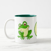 Cute frog-liefhebbers voegen bericht toe tweekleurige koffiemok (Links)