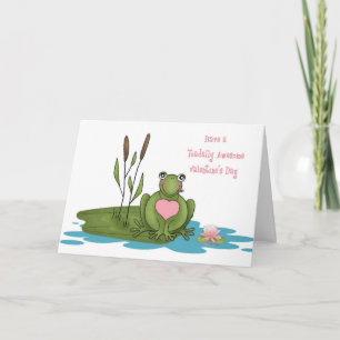 Cute Frog, Lily Pad, Geweldige Valentijns Feestdagen Kaart