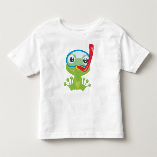 Cute Frog, Little Frog, Green Frog, Snorkel Kinder Shirts (Voorkant)