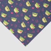 Cute Frog Love Doodle Heart Pattern Valentijnsdag Tissuepapier (Detail)