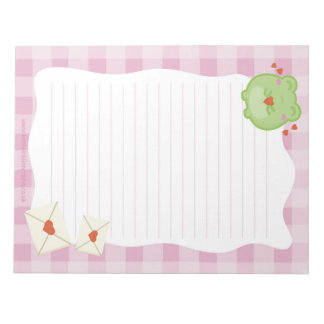 Cute frog love letter notepad, cottagecore writing notitieblok
