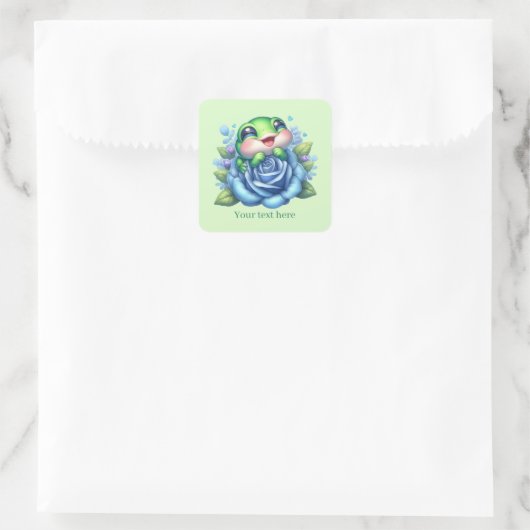 Cute frog lovers customizable  vierkante sticker (Tas)