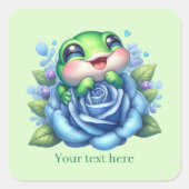 Cute frog lovers customizable  vierkante sticker (Voorkant)