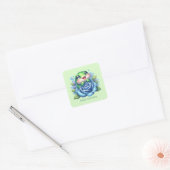 Cute frog lovers customizable vierkante sticker (Envelop)