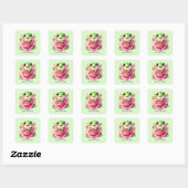 Cute frog lovers customizable  vierkante sticker (Vel)