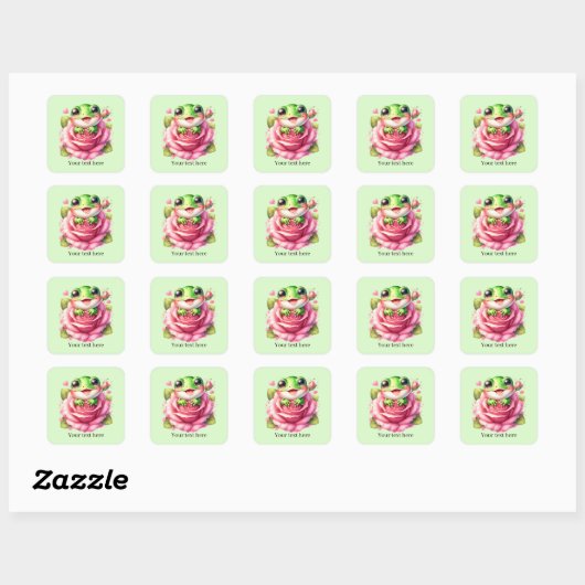 Cute frog lovers customizable  vierkante sticker (Vel)
