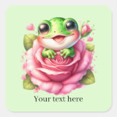 Cute frog lovers customizable  vierkante sticker (Voorkant)