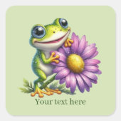 Cute frog lovers customizable  vierkante sticker (Voorkant)