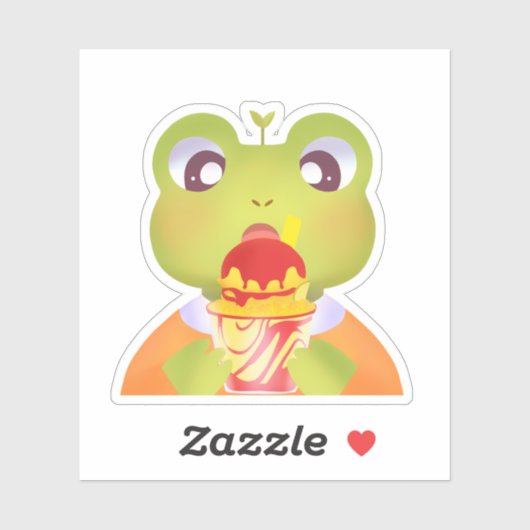 Cute Frog Mangoneadas Sticker (Vel)