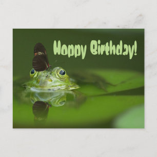 Cute frog met een Butterfly aan zijn neus Briefkaart