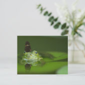 Cute frog met een Butterfly aan zijn neus Briefkaart (Staand voorkant)