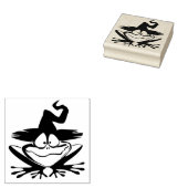 Cute Frog met heks Pet Rubberstempel (Gestempeld)