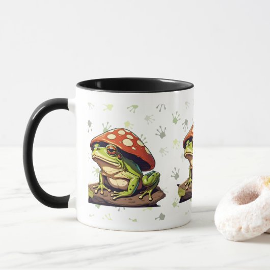 Cute frog-mok voor kikkerliefhebbers mok (Met donut)