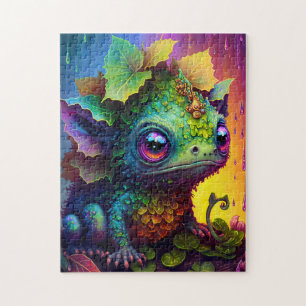Cute Frog Monster Fantasy Art Jigzaag Puzzle Legpuzzel