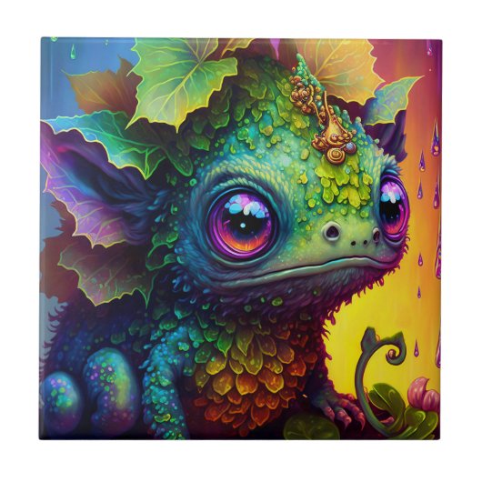 Cute Frog Monster Fantasy Art Tegeltje (Voorkant)