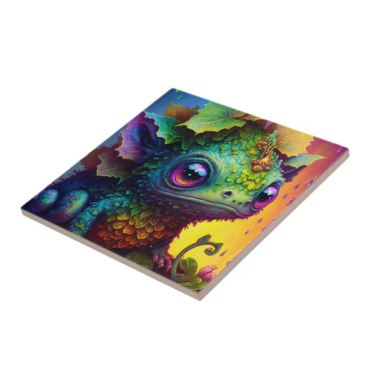 Cute Frog Monster Fantasy Art Tegeltje (Zijkant)