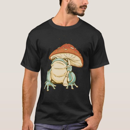 Cute Frog Mushroom Pet Cottcore Aesthetic Illus T-shirt (Voorkant)