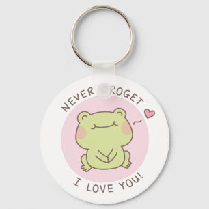 Cute Frog Nooit Frogret I love you love pun Sleutelhanger