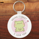 Cute Frog Nooit Frogret I love you love pun Sleutelhanger (Voorkant)