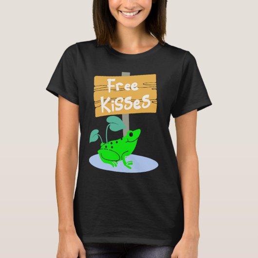 Cute Frog Offering Free Kisses T-shirt (Voorkant)
