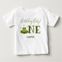 Cute Frog One Name First Birthday