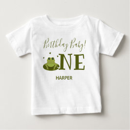 Cute Frog One Name First Birthday