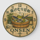Cute Frog Onsen Grote Klok (Voorkant)