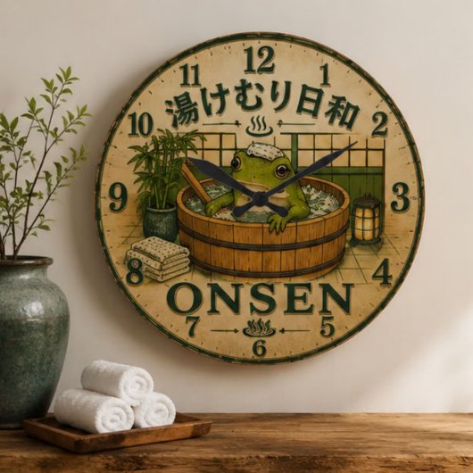 Cute Frog Onsen Grote Klok