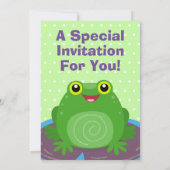 Cute frog op illustratie van de cartoon van het li kaart (Achterkant)