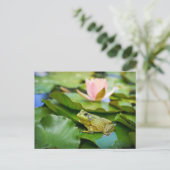 Cute Frog op Lily Pad Foto Briefkaart (Staand voorkant)