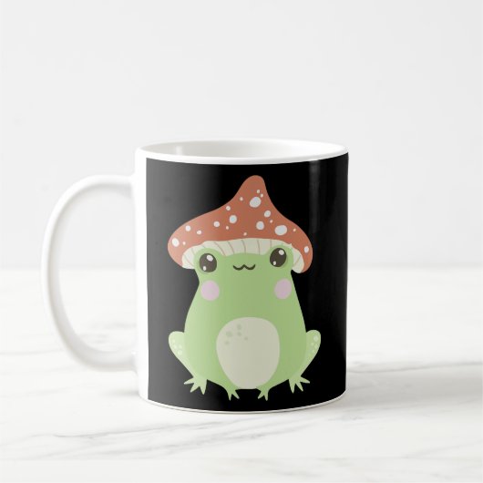 Cute Frog-paddenstoel met Pet Cottcore-esthetisch Koffiemok (Links)