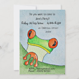 Cute Frog Party nodigt uit Kaart