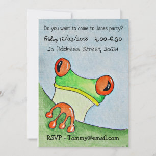 Cute Frog Party nodigt uit Kaart