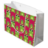 Cute frog-patroon groot cadeauzakje (Achterkant Gekanteld)