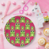 Cute frog-patroon papieren bordje (Feest)
