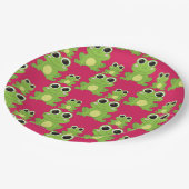 Cute frog-patroon papieren bordje (Gekanteld)