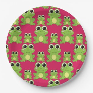 Cute frog-patroon papieren bordje