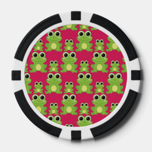 Cute frog-patroon pokerchips