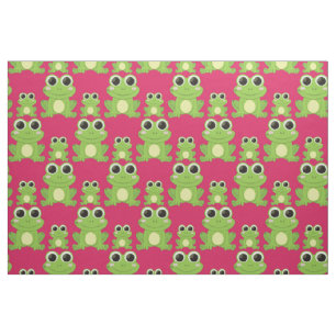 Cute frog-patroon stof