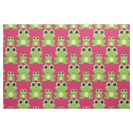 Cute frog-patroon stof (Yard (91,4 cm))