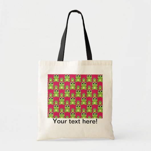 Cute frog-patroon tote bag (Voorkant)
