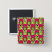 Cute frog-patroon vierkante button 5,1 cm (Voorkant /achterkant)