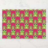 Cute frog-patroon voedselcontainer etiket (Enkel label)