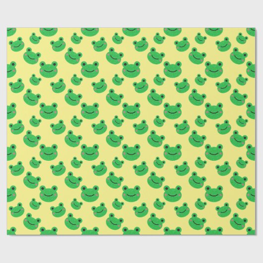 Cute Frog Pattern Cadeaupapier (Vlak)