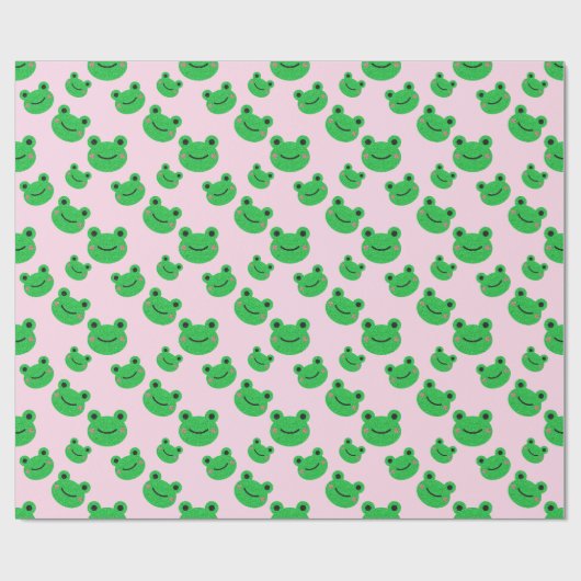 Cute Frog Pattern Cadeaupapier (Vlak)