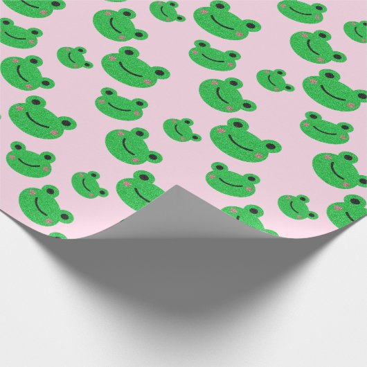 Cute Frog Pattern Cadeaupapier (Hoek)