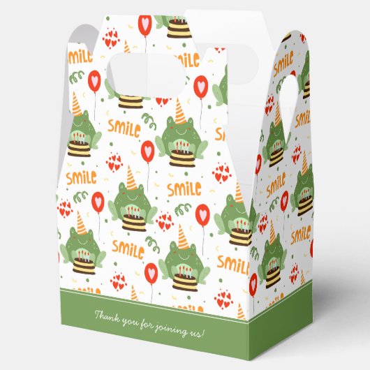 Cute Frog Pattern Happy Birthday Dank je naam Bedankdoosjes (Geopend)