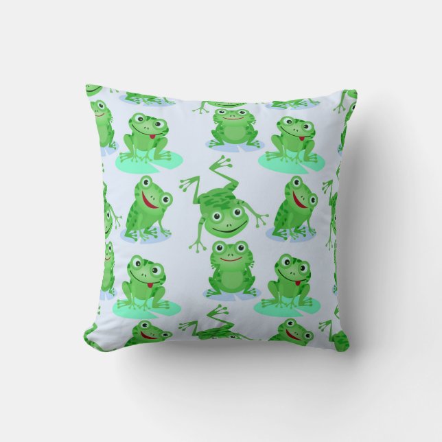 Cute Frog Pattern Kussen (Voorkant)
